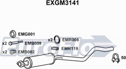 EuroFlo EXGM3141 - Середній глушник вихлопних газів autocars.com.ua