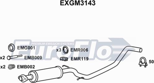 EuroFlo EXGM3143 - Середній глушник вихлопних газів autocars.com.ua