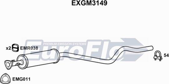 EuroFlo EXGM3149 - Середній глушник вихлопних газів autocars.com.ua