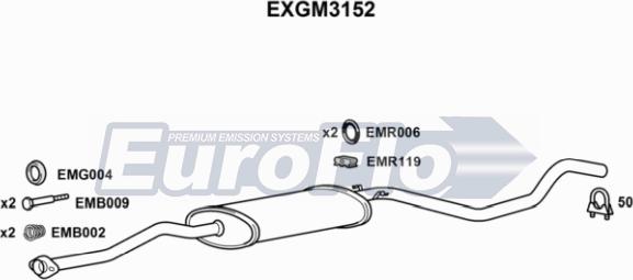 EuroFlo EXGM3152 - Середній глушник вихлопних газів autocars.com.ua