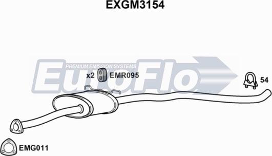EuroFlo EXGM3154 - Середній глушник вихлопних газів autocars.com.ua
