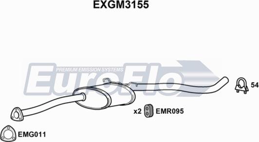 EuroFlo EXGM3155 - Середній глушник вихлопних газів autocars.com.ua