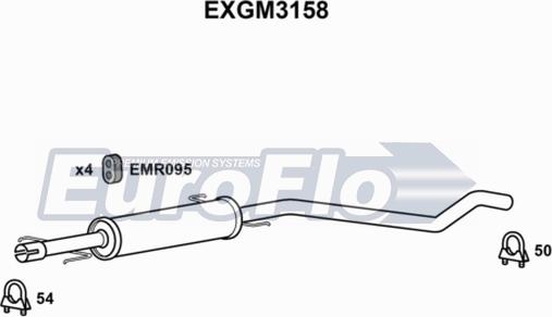 EuroFlo EXGM3158 - Середній глушник вихлопних газів autocars.com.ua