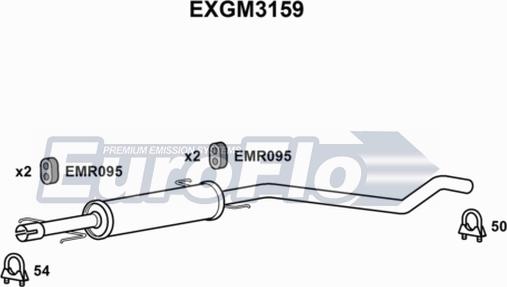 EuroFlo EXGM3159 - Середній глушник вихлопних газів autocars.com.ua