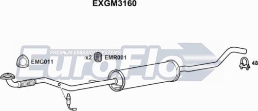 EuroFlo EXGM3160 - Середній глушник вихлопних газів autocars.com.ua