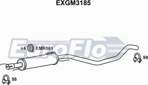 EuroFlo EXGM3185 - Середній глушник вихлопних газів autocars.com.ua