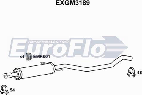 EuroFlo EXGM3189 - Середній глушник вихлопних газів autocars.com.ua