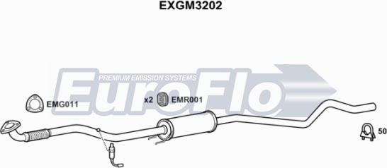 EuroFlo EXGM3202 - Середній глушник вихлопних газів autocars.com.ua