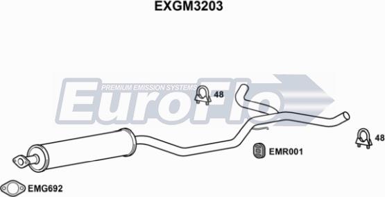 EuroFlo EXGM3203 - Середній глушник вихлопних газів autocars.com.ua