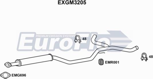 EuroFlo EXGM3205 - Середній глушник вихлопних газів autocars.com.ua