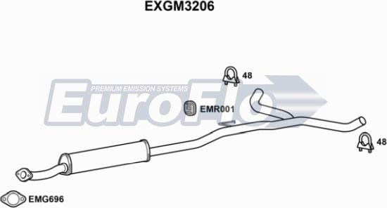 EuroFlo EXGM3206 - Середній глушник вихлопних газів autocars.com.ua