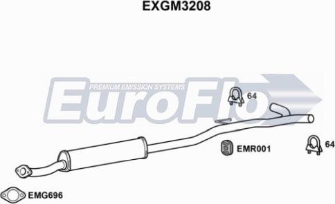 EuroFlo EXGM3208 - Середній глушник вихлопних газів autocars.com.ua