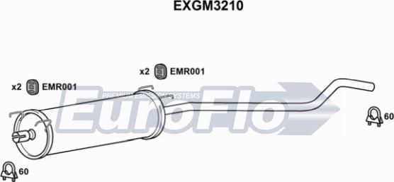 EuroFlo EXGM3210 - Середній глушник вихлопних газів autocars.com.ua