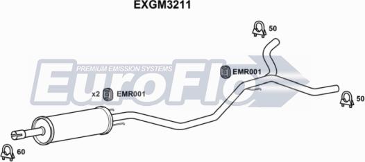 EuroFlo EXGM3211 - Середній глушник вихлопних газів autocars.com.ua