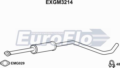 EuroFlo EXGM3214 - Середній глушник вихлопних газів autocars.com.ua