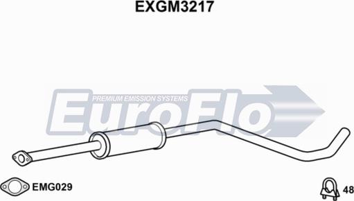 EuroFlo EXGM3217 - Середній глушник вихлопних газів autocars.com.ua