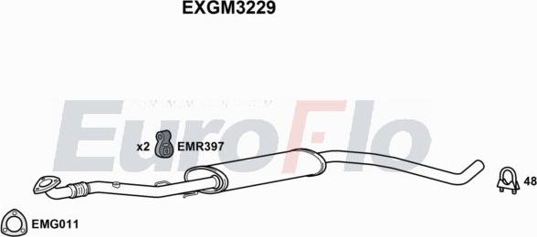 EuroFlo EXGM3229 - Середній глушник вихлопних газів autocars.com.ua