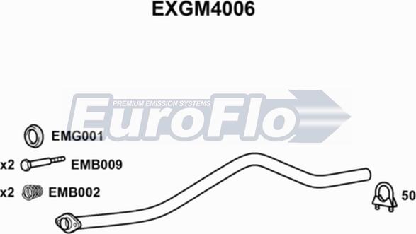 EuroFlo EXGM4006 - Труба вихлопного газу autocars.com.ua