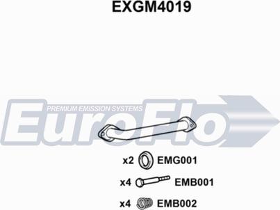 EuroFlo EXGM4019 - Труба вихлопного газу autocars.com.ua
