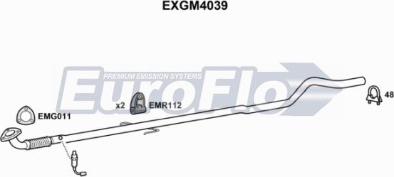 EuroFlo EXGM4039 - Труба вихлопного газу autocars.com.ua