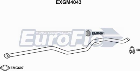 EuroFlo EXGM4043 - Труба вихлопного газу autocars.com.ua