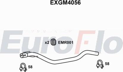 EuroFlo EXGM4056 - Вкладиш глушника, глушник вихлопних газів кінцевий autocars.com.ua