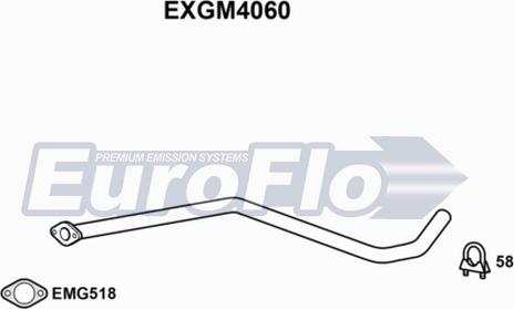 EuroFlo EXGM4060 - Труба вихлопного газу autocars.com.ua