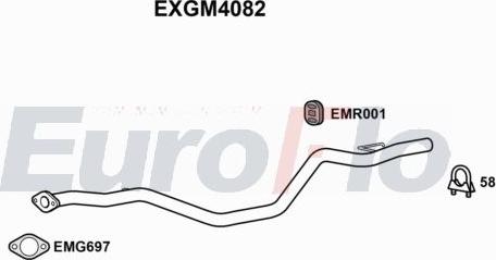 EuroFlo EXGM4082 - Вкладиш глушника, глушник вихлопних газів кінцевий autocars.com.ua