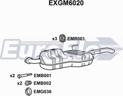 EuroFlo EXGM6020 - Глушник вихлопних газів кінцевий autocars.com.ua