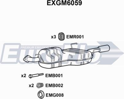 EuroFlo EXGM6059 - Глушник вихлопних газів кінцевий autocars.com.ua