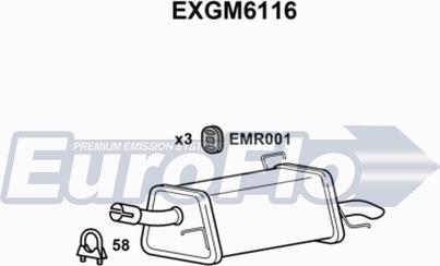 EuroFlo EXGM6116 - Глушник вихлопних газів кінцевий autocars.com.ua