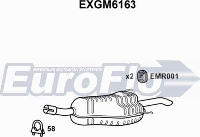 EuroFlo EXGM6163 - Глушник вихлопних газів кінцевий autocars.com.ua