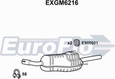 EuroFlo EXGM6216 - Глушник вихлопних газів кінцевий autocars.com.ua