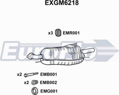 EuroFlo EXGM6218 - Глушник вихлопних газів кінцевий autocars.com.ua