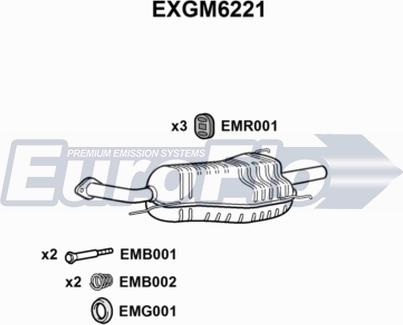 EuroFlo EXGM6221 - Глушник вихлопних газів кінцевий autocars.com.ua