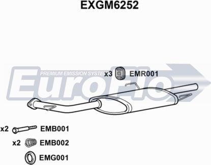 EuroFlo EXGM6252 - Глушник вихлопних газів кінцевий autocars.com.ua