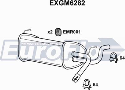 EuroFlo EXGM6282 - Глушник вихлопних газів кінцевий autocars.com.ua