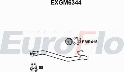 EuroFlo EXGM6344 - Вкладиш глушника, глушник вихлопних газів кінцевий autocars.com.ua