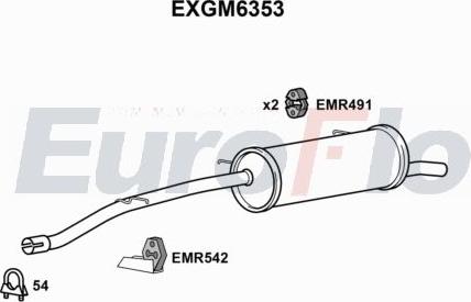 EuroFlo EXGM6353 - Вкладиш глушника, глушник вихлопних газів кінцевий autocars.com.ua