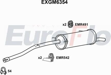 EuroFlo EXGM6354 - Вкладиш глушника, глушник вихлопних газів кінцевий autocars.com.ua