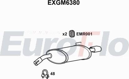 EuroFlo EXGM6380 - Вкладиш глушника, глушник вихлопних газів кінцевий autocars.com.ua