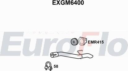 EuroFlo EXGM6400 - Вкладиш глушника, глушник вихлопних газів кінцевий autocars.com.ua