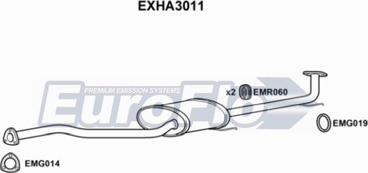 EuroFlo EXHA3011 - Середній глушник вихлопних газів autocars.com.ua