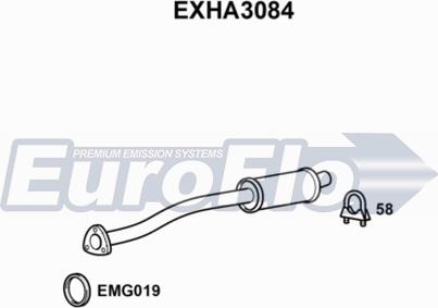 EuroFlo EXHA3084 - Середній глушник вихлопних газів autocars.com.ua