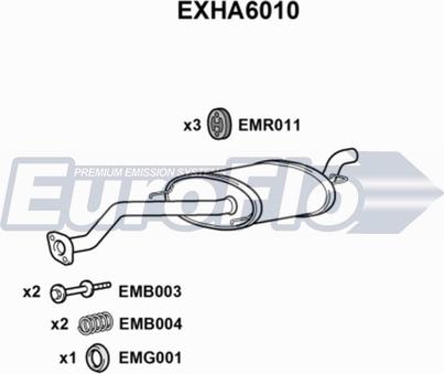 EuroFlo EXHA6010 - Глушник вихлопних газів кінцевий autocars.com.ua