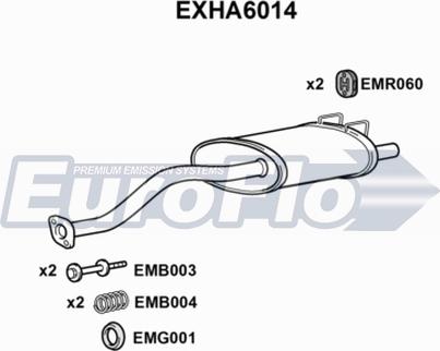 EuroFlo EXHA6014 - Глушник вихлопних газів кінцевий autocars.com.ua