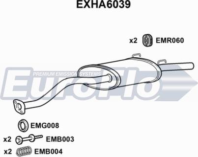 EuroFlo EXHA6039 - Глушник вихлопних газів кінцевий autocars.com.ua