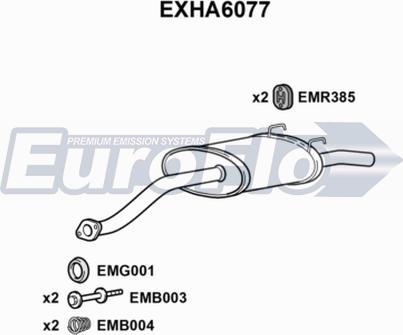 EuroFlo EXHA6077 - Глушник вихлопних газів кінцевий autocars.com.ua