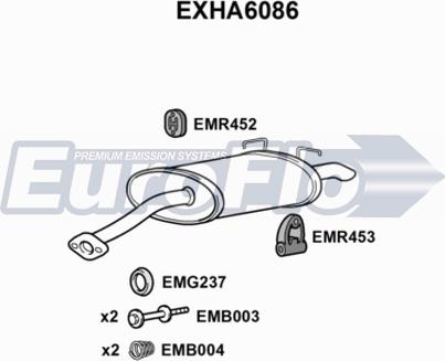 EuroFlo EXHA6086 - Глушник вихлопних газів кінцевий autocars.com.ua