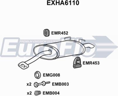 EuroFlo EXHA6110 - Глушник вихлопних газів кінцевий autocars.com.ua